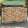 Kaminholzregal Aussen aus Metall mit wasserdichte Abdeckung, 200x116x36 cm - vuunot.com
