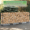 Kaminholzregal Aussen aus Metall mit wasserdichte Abdeckung, 300x116x36 cm - vuunot.com