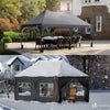 3x6m Faltpavillon Pavillon Wasserdicht mit 6 Seitenwänden, Partyzelt Gartenzelt Grau - vuunot.com