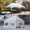 3x6m Faltpavillon Pavillon Wasserdicht mit 6 Seitenwänden, Partyzelt Gartenzelt Weiß - vuunot.com