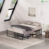 Bettgestell 140x190 cm Metallbett mit Lattenrost und Stauraum unter dem Bett - vuunot.com