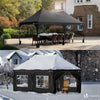 3x6m Faltpavillon Pavillon Wasserdicht mit 6 Seitenwänden, Partyzelt Gartenzelt Schwarz - vuunot.com