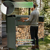 Kaminholzregal Aussen aus Metall mit wasserdichte Abdeckung, 200x116x36 cm - vuunot.com