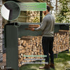 Kaminholzregal Aussen aus Metall mit wasserdichte Abdeckung, 300x116x36 cm - vuunot.com