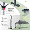 3x6m Faltpavillon Pavillon Wasserdicht mit 6 Seitenwänden, Partyzelt Gartenzelt Grau - vuunot.com