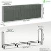 Kaminholzregal Aussen aus Metall mit wasserdichte Abdeckung, 300x116x36 cm - vuunot.com