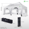 3x6m Faltpavillon Pavillon Wasserdicht mit 6 Seitenwänden, Partyzelt Gartenzelt Weiß - vuunot.com