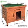 Katzenhaus aus Holz, Katzen Haus Katzenhütte für Draussen Outdoor - vuunot.com