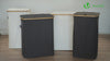Wäschekorb mit Deckel & Wäschesäcke 145L, Faltbarer Wäschesammler 2 Fächer, Beige