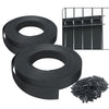 Sichtschutzstreifen für Doppelstabmatten 150m x 4.7cm, PVC Sichtschutz Zaun mit 300 Clips, Schwarz - vuunot.com