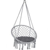 Hängesessel mit Kissen, Boho Hängestuhl zum Aufhängen Hängeschaukel für Erwachsene und Kinder, Indoor und Outdoor, Grau - vuunot.com