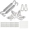 Sonnensegel Befestigung Kit, 24-teiliges Edelstahl Sonnensegel Montage Zubehör Set für Dreieckige Rechteckige Sonnensegeln - vuunot.com