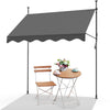 Klemmmarkise Balkon mit Handkurbel, höhenverstellbar Balkonmarkise ohne Bohren, UV-beständig, Wasserdicht & Sonnenschutz, 250 cm breit, Grau - vuunot.com