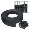 Sichtschutzstreifen für Doppelstabmatten 75m x 4.7cm, PVC Sichtschutz Zaun mit 150 Clips, Schwarz - vuunot.com