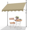 Klemmmarkise Balkon mit Handkurbel, höhenverstellbar Balkonmarkise ohne Bohren, UV-beständig, Wasserdicht & Sonnenschutz, 200 cm breit, Beige - vuunot.com