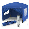 Pavillon 3x3m mit 4 Seitenteilen & 4 Sandsäcke, Pop Up Faltpavillon, Faltbar Gartenzelt Partyzelt, inkl. Tasche, Blau - vuunot.com