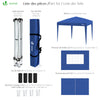 Pavillon 3x3m mit 4 Seitenteilen & 4 Sandsäcke, Pop Up Faltpavillon, Faltbar Gartenzelt Partyzelt, inkl. Tasche, Blau - vuunot.com