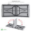 Gartentisch Klapptisch 180x75 cm Campingtisch Buffettisch Klappbar, Weiß - vuunot.com