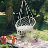 Hängesessel mit Kissen, Boho Hängestuhl zum Aufhängen Hängeschaukel für Erwachsene und Kinder, Indoor und Outdoor, Beige - vuunot.com