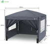 Pavillon 3x3m mit 4 Seitenteilen & 4 Sandsäcke, Pop Up Faltpavillon, Faltbar Gartenzelt Partyzelt, inkl. Tasche, Grau - vuunot.com