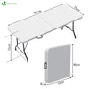 Gartentisch Klapptisch 180x75 cm Campingtisch Buffettisch Klappbar, Weiß - vuunot.com