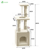 Kratzbaum Klein, Katzenbaum für Katzen, Stabil Katzenkratzbaum, Höhe 88 cm, Beige - vuunot.com
