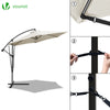 300 cm Ampelschirm, Sonnenschirm mit Windsicherung und Schutzhülle, Beige - vuunot.com