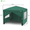 Pavillon 3x3m mit 4 Seitenteilen & 4 Sandsäcke, Pop Up Faltpavillon, Faltbar Gartenzelt Partyzelt, inkl. Tasche, Grün - vuunot.com