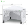Pavillon 3x3m mit 4 Seitenteilen & 4 Sandsäcke, Pop Up Faltpavillon, Faltbar Gartenzelt Partyzelt, inkl. Tasche, Weiß - vuunot.com