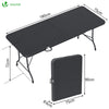 Gartentisch Klapptisch 180x75 cm Campingtisch Buffettisch Klappbar, Rattan Optik Schwarz - vuunot.com