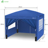Pavillon 3x3m mit 4 Seitenteilen & 4 Sandsäcke, Pop Up Faltpavillon, Faltbar Gartenzelt Partyzelt, inkl. Tasche, Blau - vuunot.com