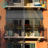 Klemmmarkise Balkon mit Handkurbel, höhenverstellbar Balkonmarkise ohne Bohren, UV-beständig, Wasserdicht & Sonnenschutz, 200 cm breit, Grau - vuunot.com