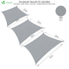 Sonnensegel Rechteckig inkl. Befestigungsseile Wasserdicht Sonnenschutz, für Balkon Garten Terrasse, 3x2m Grau - vuunot.com