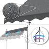 Klemmmarkise Balkon mit Handkurbel, höhenverstellbar Balkonmarkise ohne Bohren, UV-beständig, Wasserdicht & Sonnenschutz, 300 cm breit, Grau - vuunot.com