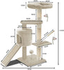 Kratzbaum mit Kratzbrett Sisalseil für Katzen, Katzenbaum 115cm L, Beige - vuunot.com