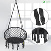 Hängesessel mit Kissen, Boho Hängestuhl zum Aufhängen Hängeschaukel für Erwachsene und Kinder, Indoor und Outdoor, Schwarz - vuunot.com