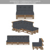 Palettenkissen 4er Set für Indoor und Outdoor, Palettenpolster Wasserdicht Palettensofa, Grau - vuunot.com