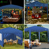 Pavillon 3x3m mit 4 Seitenteilen & 4 Sandsäcke, Pop Up Faltpavillon, Faltbar Gartenzelt Partyzelt, inkl. Tasche, Blau - vuunot.com