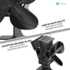4 Blatt Ofenventilator Ohne Strom, Wärmebetriebener Kaminventilator Ventilator, Lüfter für Kaminofen, Kamin - vuunot.com