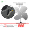 4 Blatt Ofenventilator Ohne Strom, Wärmebetriebener Kaminventilator Ventilator, Lüfter für Kaminofen, Kamin - vuunot.com