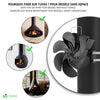 6 Blatt Ofenventilator Ohne Strom, Wärmebetriebener Kaminventilator Ventilator, Lüfter für Kaminofen, Ofenrohr, inkl. Thermometer - vuunot.com