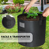 3er Pflanzsack 43L, Pflanztasche mit Fenster & Pflanzenschilder - vuunot.com