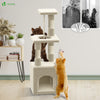 Kratzbaum Klein, Katzenbaum für Katzen, Stabil Katzenkratzbaum, Höhe 88 cm, Beige - vuunot.com