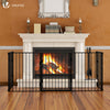 Kaminschutzgitter Metall, 5 Elemente Konfigurationsgitter Faltbar, 300 x 75 cm, Schwarz - vuunot.com