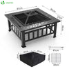 Feuerschale mit Funkenschutz, 3 in 1 Feuerstelle Feuerkorb für Garden Terrasse Heizung - vuunot.com