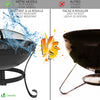 Feuerschale mit Funkenschutz, Feuerkorb Feuerstelle für Garden Terrasse Heizung, Ø 55 cm, Schwarz - vuunot.com