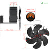 6 Blatt Ofenventilator Ohne Strom, Wärmebetriebener Kaminventilator Ventilator, Lüfter für Kaminofen, Ofenrohr, inkl. Thermometer - vuunot.com