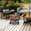 Feuerschale mit Schürhaken, Feuerkorb Feuerstelle für Garden Terrasse Heizung, Ø 60 cm, Schwarz - vuunot.com