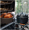 BBQ Dutch Oven Feuertopf Gusseisen 4,25 Liter, eingebrannter Kochtopf Schmortopf mit Füßen Deckel Deckelheber - vuunot.com