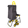 Einkaufstrolley Klappbar mit 6 Räder, Kühlfach und Klappsitz, Treppensteiger, 35L - vounot